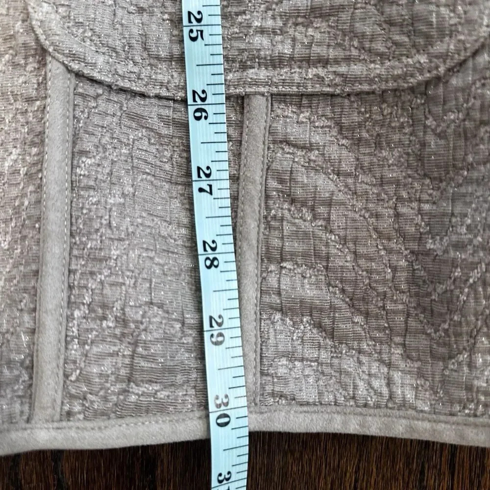 Chico's Duster Open Tan Long Sleeve Reversible with Pockets Textured Size 3 1409 - Picture 10 of 11